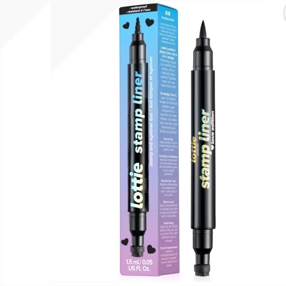 Lottie London Stamp Liner Love Edition Heart Stamp Dual Ended Black Eyeliner NEW